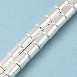 Silver Plated Electroplated Synthetic Non-magnetic Hematite Beads Strands, Column, Silver Plated, 8x6mm, Hole: 1.2mm, about 52pcs/strand, 16.14''(41cm)