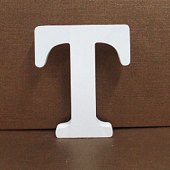 Letter T Letter Wooden Ornaments, for Home Wedding Decoration Shooting Props, Letter.T, 100x100x15mm