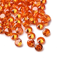 Оранжево-Красный Кубического циркония кабошоны, класс А, граненые, алмаз, оранжево-красный, 3x2 мм