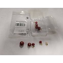 Золотой 10шт. 5 стили латунных подвесок из смолы, яблоко и вишня, с эмалью, золотые, 15~19x10~15.5 мм, отверстие : 4x2 мм, 2 шт / стиль