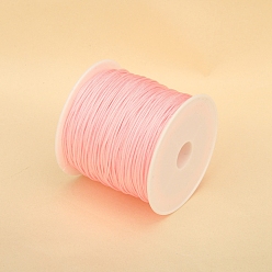 Pink 50M Nylon Thread, Chinese Knot Cord, for Jewelry Making, Pink, 0.8mm, about 54.68 Yards(50m)/Roll