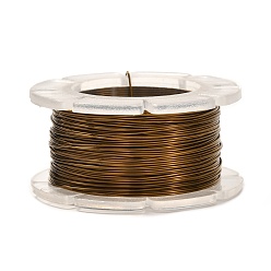 Coffee Round Copper Craft Wire, for Jewelry Making, Long-Lasting Plated, Coffee, 24 Gauge, 0.5mm, about 39.37 Feet(12m)/roll.