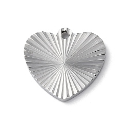 Stainless Steel Color 304 Stainless Steel Pendants, Heart Charm, Stainless Steel Color, 17x18x2mm, Hole: 1.6mm