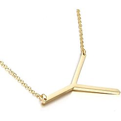 Golden Y Stylish 26-Letter Alphabet Necklace for Women - Fashionable European and American Jewelry Accessory
