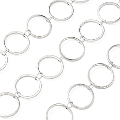 Нержавеющая Сталь Цвет 304 кольцевые цепи из нержавеющей стали, пайки, с катушкой, цвет нержавеющей стали, 14x1 мм