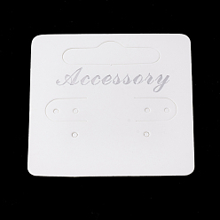 White Paper Display Cards, Used For Earrings, Rectangle, White, 50.5x50x0.3mm