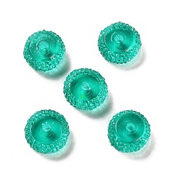 Light Sea Green Transparent Resin Beads, Textured Rondelle, Light Sea Green, 12x7mm, Hole: 2.5mm
