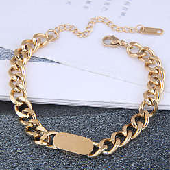 golden Stylish Minimalist Titanium Steel Bracelet with Personality and Charm