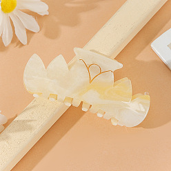 Antique White Acrylic Large Claw Hair Clips, for Girls Women Thick Hair, Antique White, 90mm