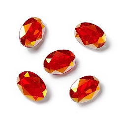 Гиацинт Светлая гальваническая пластина в стиле ab k9 стеклянные кабошоны со стразами, задние и задние, граненые, овальные, гиацинт, 14x10x5 мм