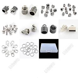 (52) Непрозрачная лаванда Набор для изготовления ювелирных изделий своими руками, включая концы шнура из сплава и застежки-лобстеры, латунные кольца прыжок открыт, разноцветные, 13x8.5 мм, отверстие : 2 мм