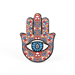 Colorful Porcelain Cup Mats, Coasters, with Anti-slip Cork Bottom, Water Absorption Heat Insulation, Hamsa Hand/Hand of Miriam with Eye, Colorful, 150x100mm