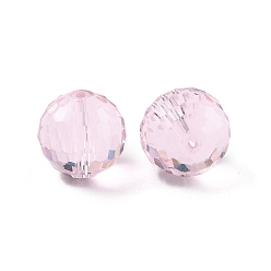 Бледно-Розовый Стекло k9 стекло, имитация Австрийские кристаллические шарики, граненый (128 граней), круглые, розовый жемчуг, 12 мм, отверстие : 1.4~2 мм