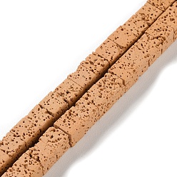 Сэнди Коричневый Нити синтетических бусин, окрашенных в лавовый камень, кубические, песчаный коричневый, 6~7x6~6.5x6~6.5 мм, отверстие : 0.7 мм, около 60 шт / нитка, 14.76'' (37.5 см)