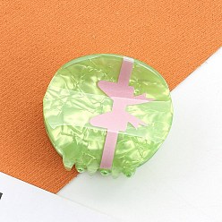 Vert Jaune Pinces à cheveux en acrylique avec nœud papillon, pour les filles, vert jaune, 50x43x42mm