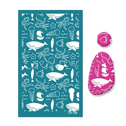 Whale Polyester Silk Screen Printing Stencil, Reusable Polymer Clay Silkscreen Tool, for DIY Polymer Clay Earrings Making, Whale, 15x9cm