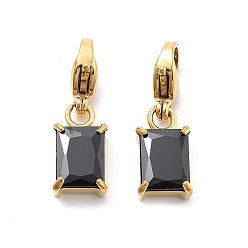 Реактивный Самолет Прямоугольник 304 подвеска из нержавеющей стали со стразами, с карабин-лобстерами , ионное покрытие (ip), реальный 14 k позолоченный, струя, 20 мм