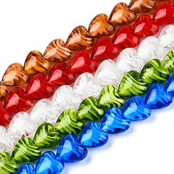 (52) Непрозрачная лаванда Бусины лэмпворк , день матери ювелирные изделия делает, сердце, разноцветные, 20x20x12 мм, отверстие : 1~2 мм