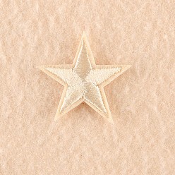Beige Computerized Embroidery Cloth Iron on/Sew on Patches, Costume Accessories, Appliques, Star, Beige, 3x3cm