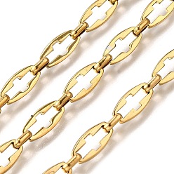 Настоящее золото 18K Ионное покрытие (ip) 304 полые поперечные связи из нержавеющей стали, несварные, реальный 18 k позолоченный, 13.5x6.5x1.4 мм