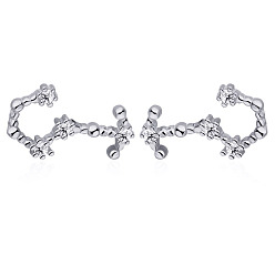 Scorpio Cubic Zirconia Constellation Stud Earrings, Real Platinum Plated Rhodium Plated 925 Sterling Silver Earrings, Scorpio, 11x7mm