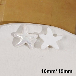 Starfish Acrylic Cabochons, White, Starfish, 18x19mm