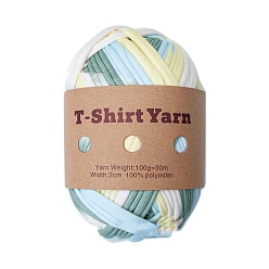 Colorful Polyester Cloth Yarn, For Hand Knitting Thick Thread, Crochet Cloth Yarn, Colorful, 20mm, about 32.81 Yards(30m)/Skein