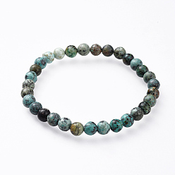 African Turquoise(Jasper) Natural African Turquoise(Jasper) Stretch Bracelets, 2 inch(5.2cm)