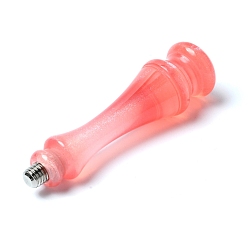 Salmon Resin Transparent Handle, for Wax Seal Stamp, Wedding Invitations Making, Salmon, 8.75x2.3cm