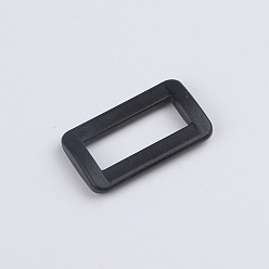 Black Plastic Rectangle Buckle Ring, Webbing Belts Buckle, for Luggage Belt Craft DIY Accessories, Black, 20mm