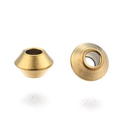 Золотой Плоское круглое ионное покрытие (ip) 304 распорные втулки из нержавеющей стали, золотые, 4x2 мм, отверстие : 1.2 мм