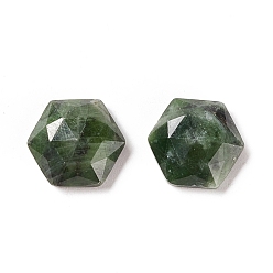 Diopside Natural Green Diopside Cabochons, Faceted, Hexagon, 10~10.5x12x4mm
