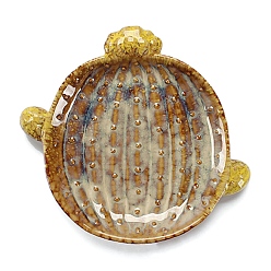 Кокосово-Коричневый Керамическая тарелка для украшений, лоток для хранения колец, , Серьги, кокосового коричневый, 155x137x20 мм