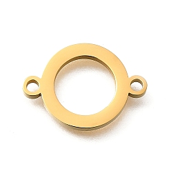 Golden 304 Stainless Steel Ring Links Connector Charms, Manual Polishing, Ion Plating(IP), Golden, 25.5x20x1.5mm, Hole: 1.5mm
