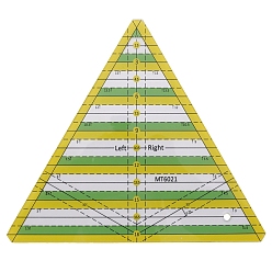 Yellow Acrylic Patchwork Ruler, Fabric Cutting Tool, Dressmaking Pattern Ruler, Triangle Ruler, Yellow, 224x223x2.7mm