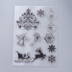 Clear Silicone Stamps, for DIY Scrapbooking, Photo Album Decorative, Cards Making, Stamp Sheets, Christmas Themed Pattern, 160x110x3mm