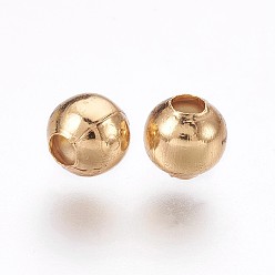 Real 24K Gold Plated 304 Stainless Steel Beads, Rondelle, Round, Real 24K Gold Plated, 4x3.5mm, Hole: 1.5mm