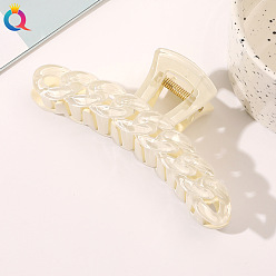 11cm chain clip - milk white Shark Hair Clip Chain for Styling - Reverse Spray Painted Fish Clamp Accessory