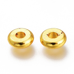 Golden Brass Spacer Beads, Long-Lasting Plated, Disc, Golden, 5x1.5mm, Hole: 1.6mm