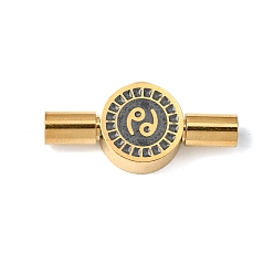 Серый Штыковые застежками из нержавеющей стали, с эмалью, плоский круглый с созвездиями, золотые, круглое отверстие, серые, 304 мм, отверстие : 22x10x5 мм