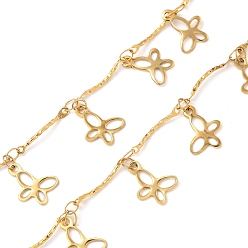 Золотой 304 цепи из нержавеющей стали ссылка, с катушкой, пайки, ионное покрытие (ip), бабочка, золотые, 12x8.5x0.5 мм, 5 м / рулон