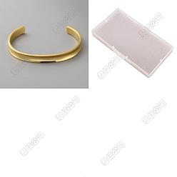 Золотой 2шт. браслеты-манжеты из нержавеющей стали, золотые, внутренний диаметр: 2-1/4 дюйм(5.7см) x 2-3/8 дюйм(5.9см), 2 шт