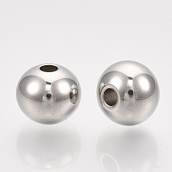 Stainless Steel Color 304 Stainless Steel Beads, Round, Stainless Steel Color, 3x2.5mm, Hole: 1mm