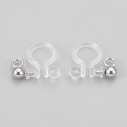 Stainless Steel Color 304 Stainless Steel and Plastic Clip-on Earring Findings, Stainless Steel Color, 11x11x3mm, Hole: 1.5mm