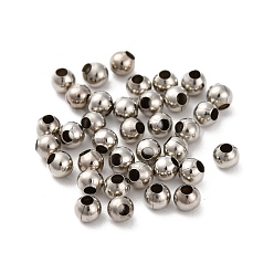 Платина Тибетский стиль латунь проставка бисер, бесшовный, круглые, платина, 2.4 мм