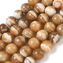 Sandy Brown Natural Calcite Beads Strands, Smooth Round, Sandy Brown, 10~10.5mm, Hole: 1.2mm, about 38pcs/strand, 15.43''(39.2cm)