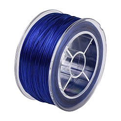 Dark Blue Round Elastic Crystal String, Elastic Beading Thread, for Stretch Bracelet Making, Dark Blue, 0.8mm, about 98.43 Yards(90m)/Box