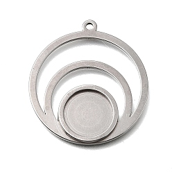 Нержавеющая Сталь Цвет 304 настройки подвесных кабошонов из нержавеющей стали, цвет нержавеющей стали, 33x30x2.4 мм, отверстие : 1.8 мм, Размер лотка: 12 мм