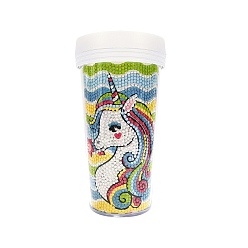 Unicorn DIY Cup Diamond Painting Kits, Including Resin Rhinestones, Pen, Tray & Glue Clay, Unicorn Pattern, 165x65mm