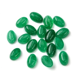 White Jade Natural White Jade Cabochons, Oval, Dyed, Green, 6x4x2~2.5mm